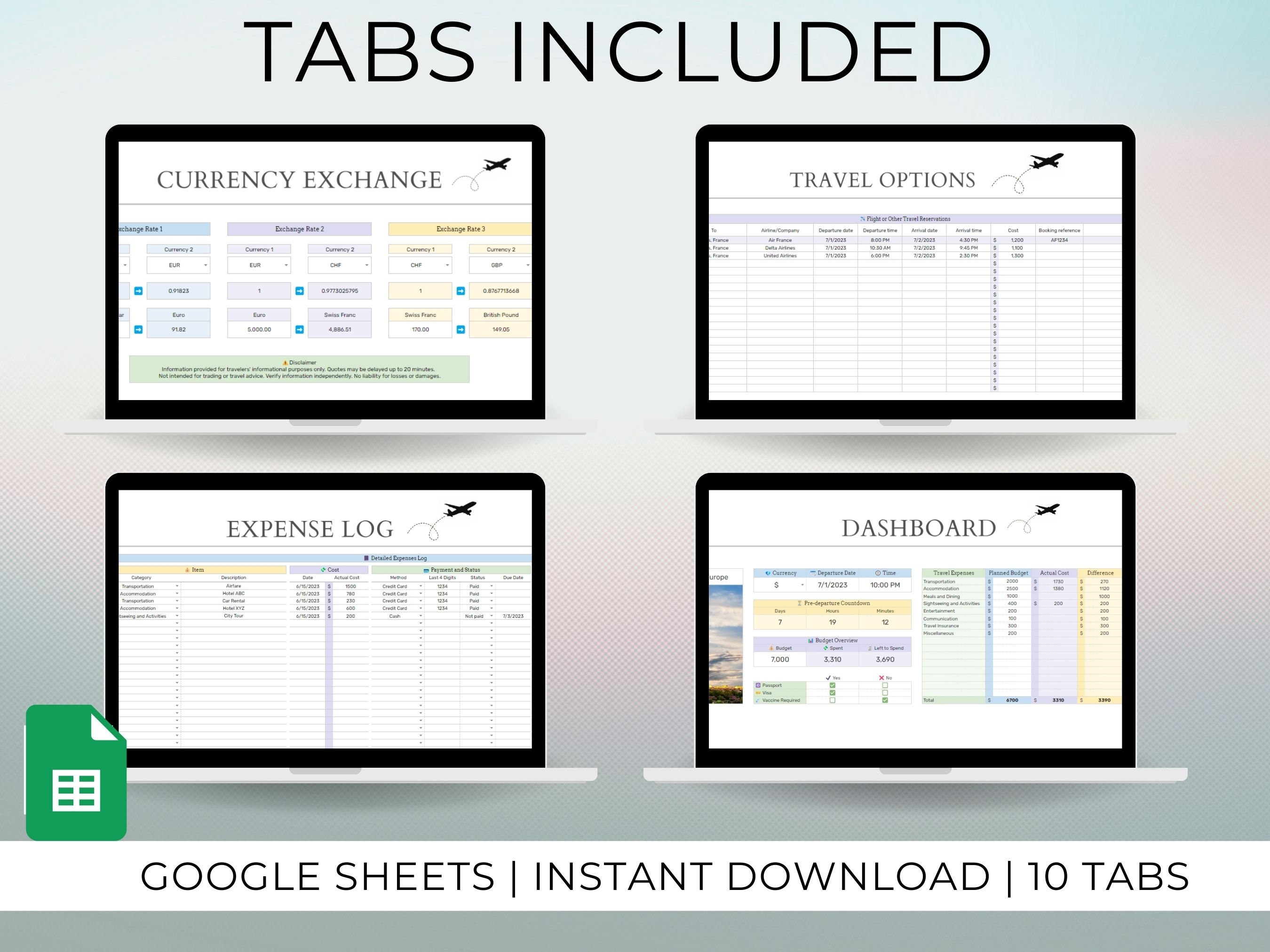 Travel Expenses Spreadsheet Template Google Sheets Vacation Etsy Travel Expenses Spreadsheet Template Google Sheets Vacation Etsy