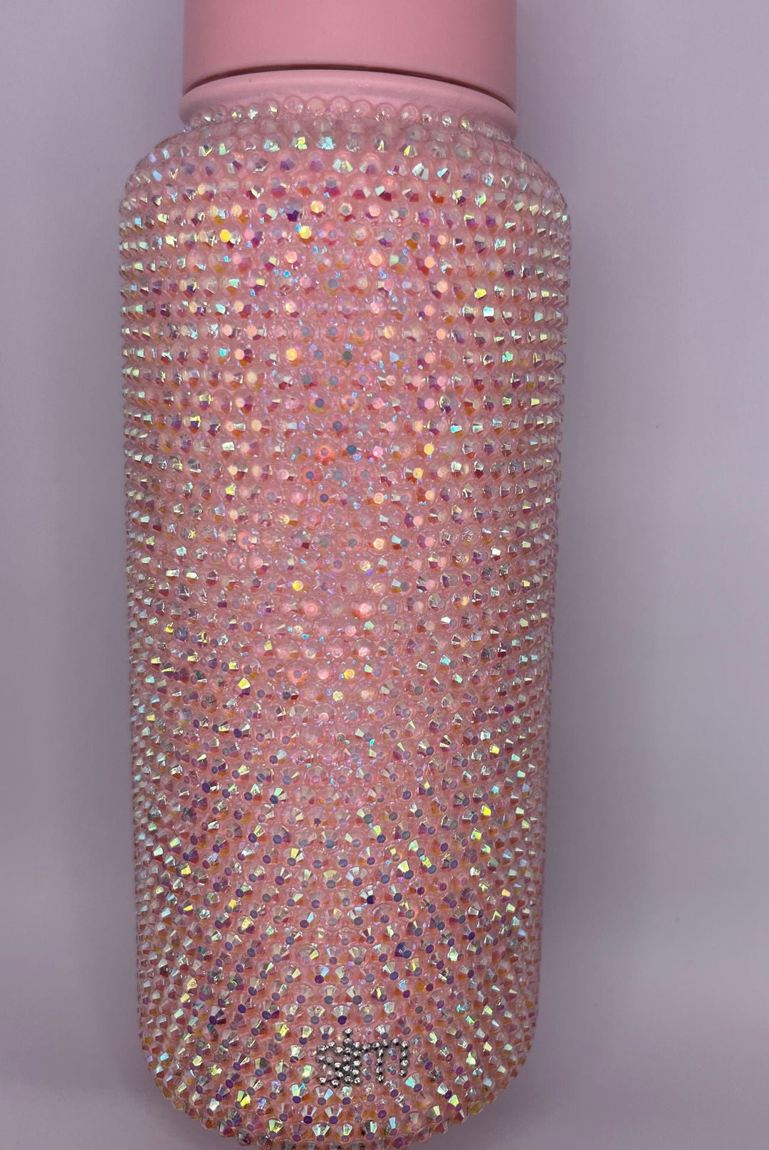 Bling 40 Oz Light Pink Opal Glass Rhinestone Simple Modern Trek Tumbler  Barbie Bling Tumbler Pink Lover Unique Valentines Gift Idea 