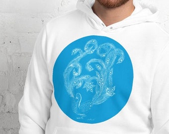 Beautiful Blue Peacock Unisex hoodie