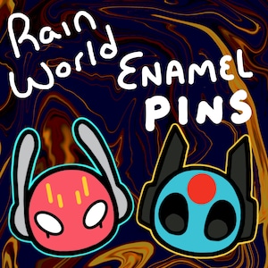 Rain World Iterator Enamel Pins /// Five Pebbles, Looks To The Moon, Seven Red Suns, No Significant Harassment, Sliver of Straw