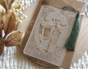Skeleton Tarot Card Bookmark | Bookworm Gifts | Bookish Gifts | Book Lover | TBR | Gifts for Her | Books | Bookmarks | Book Gifts | Reader