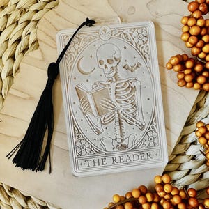Skeleton Tarot Card Bookmark | Bookworm Gifts | Bookish Gifts | Book Lover | TBR | Gifts for Her | Books | Bookmarks | Book Gifts | Reader
