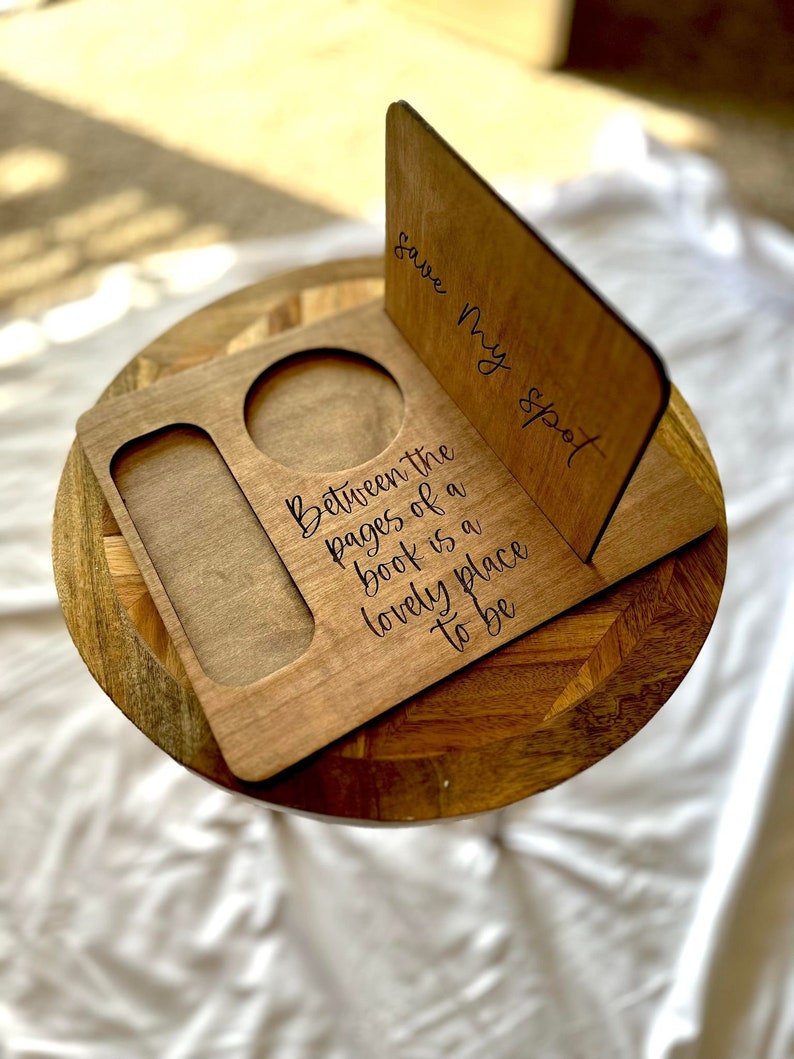 Wooden Book Stand Book Holder Coffee Table Book Marker Etsy