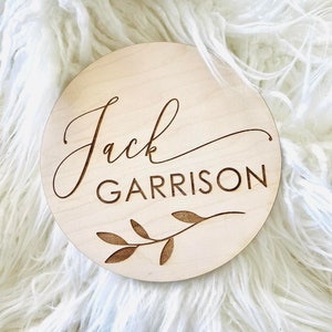 Personalized Baby Name Wood Sign | Baby Name Signs | Personalized Wood Round | Birth Announcement | Newborn Photos | Newborn Photography |