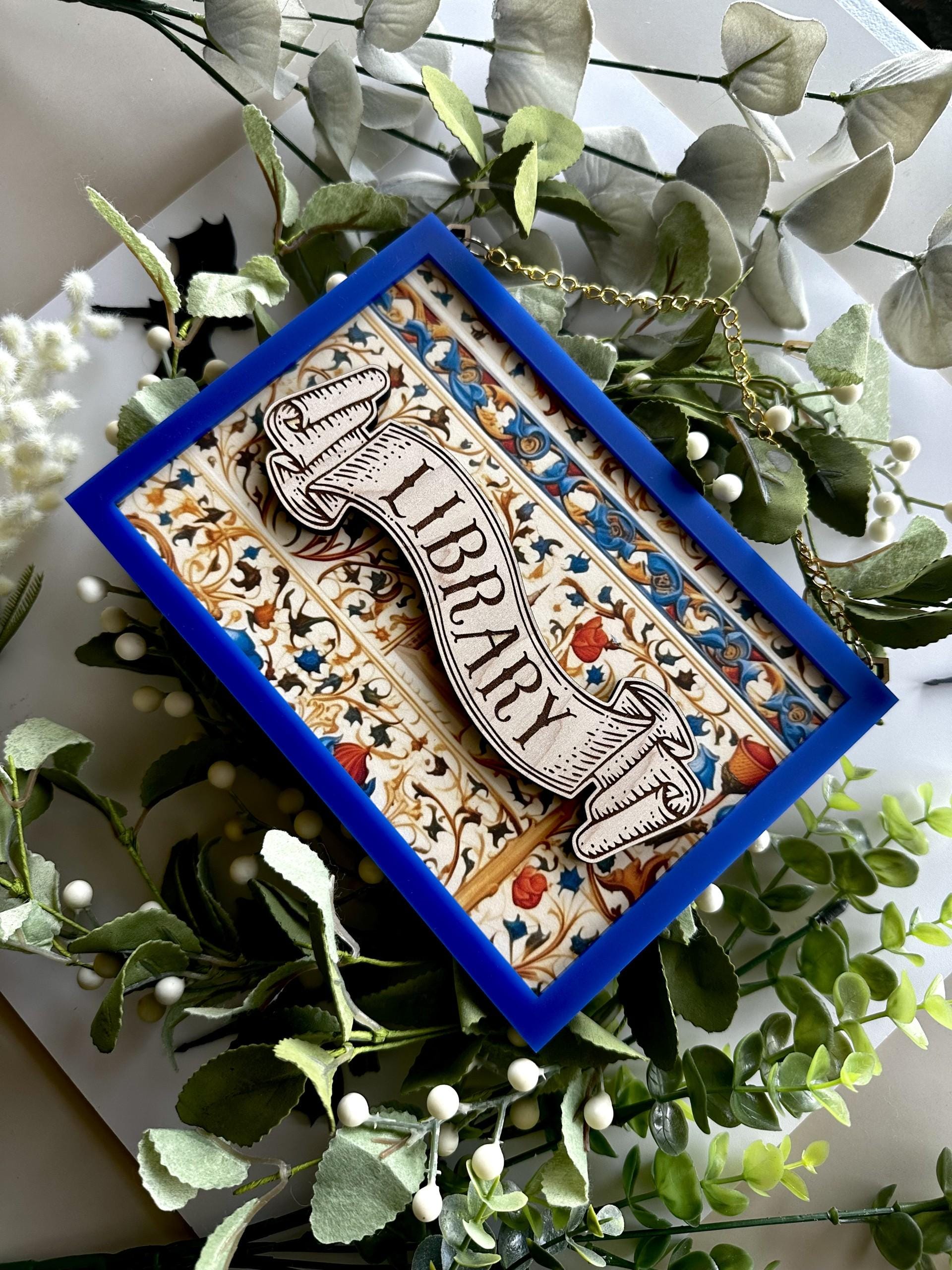 Medieval Library Sign: Renaissance-inspired Reading Nook Decor - Etsy