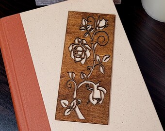 Wooden Bookmark | Rose Book Mark | Book Lover | Bookworm | Book Lover Gift | Elegant Bookmark | Reading Accessory | Handmade Bookmark