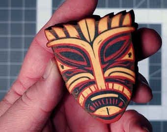 Tiki-Maske Flaschenöffner für Tiki-Bar-Dekor, Barware für Ihn, Groomsman Geschenk, Mid Century Modern House Warming Geschenk