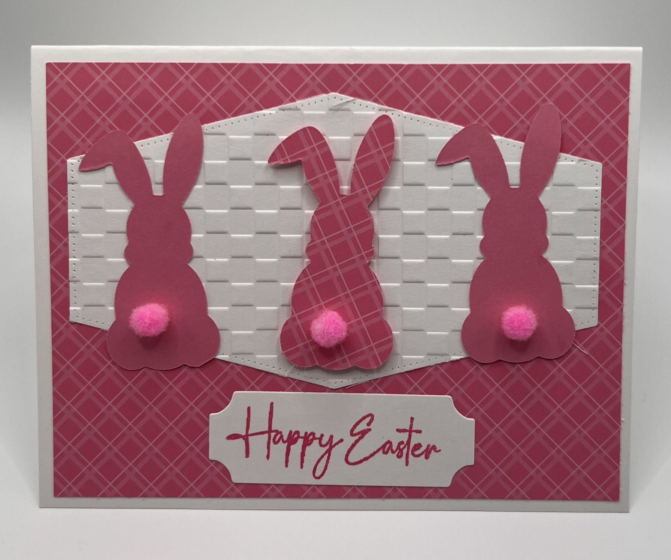 Handmade Easter Card: Pink Bunny Design, Blank Inside (A2) - Etsy