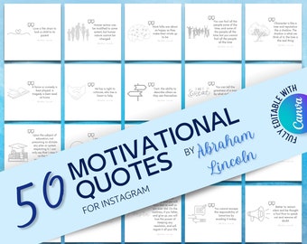 50 Motivational Quote Pack Instagram CANVA Templates, Motivational Quotes