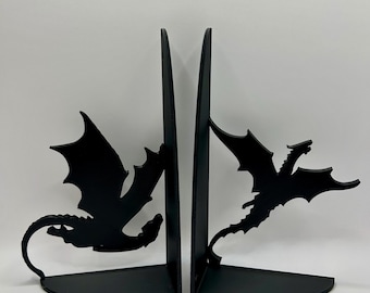Dragon Bookend Set | Decorative Book Ends | Chapter Art Bookends | 3D Print | Gift