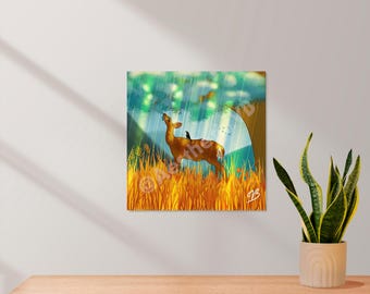 Kunstdruck „Sonnenbedeckter Hirsch“