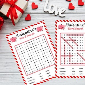 Valentine&#39;s Day Word Search Game, Printable Valentine&#39;s Day Game, Fun Valentine&#39;s Day Games, Party Games, Galentine&#39;s Day Word Search Game