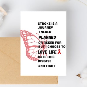 L'ictus è una carta di viaggio, carta di sensibilizzazione sull'ictus, carta sull'ictus, citazione di ispirazione sulla consapevolezza dell'ictus, download stampabili, digitale