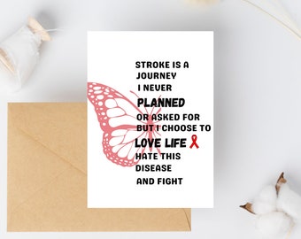Stroke Awareness Card: Inspirational Journey Quote (Digital Printables)