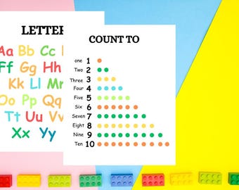 Alphabet and Numbers Poster Set: Educational Classroom Decor (Digital Download)
