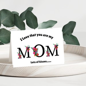 Printable Mother&#39;s Day Card, Happy Mother&#39;s Day - Instant Download, Mother&#39;s Day Card, Floral Mother&#39;s Day Card