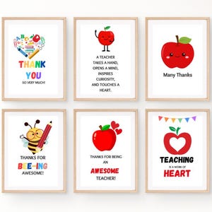Cartes de remerciement pour professeur imprimables, 6 jeux de cartes de remerciement pour professeur, cadeau incroyable pour professeur, cadeau de remerciement pour professeur, meilleur professeur de tous les temps
