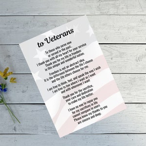 Tarjeta del Día de los Caídos, Veterano, Regalo de Veterano, Regalo del Día del Veterano, Tarjeta de Veterano, Apreciación de Veterano, Cita de Veterano, Impresión Digital,