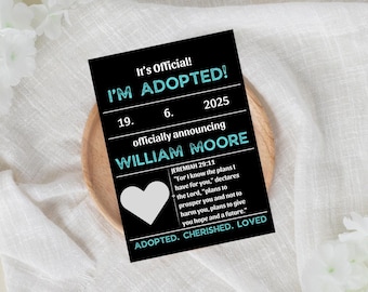 Editable Adoption Announcement Sign: Customizable Template (Digital Download)