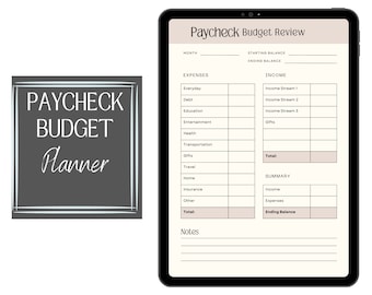 Paycheck Budget Planner: Financial Budget Printable (PDF)