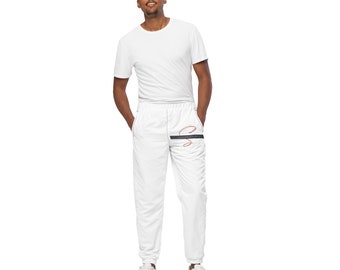 Men's Mesh Track Pants, Lightweight Blue and White Fade, Sport Joggers