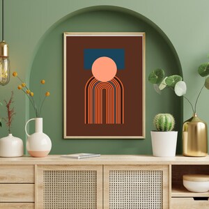 Orange Retro Canvas Print: Abstract Home Wall Decor (Digital Download)