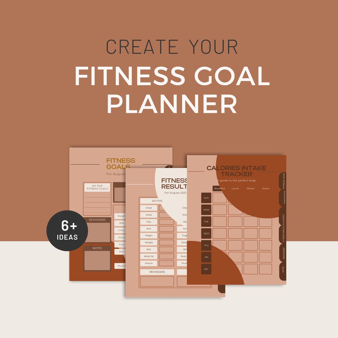 Fitness Goal Planner My Diet Journey My Fitness Goal Etsy