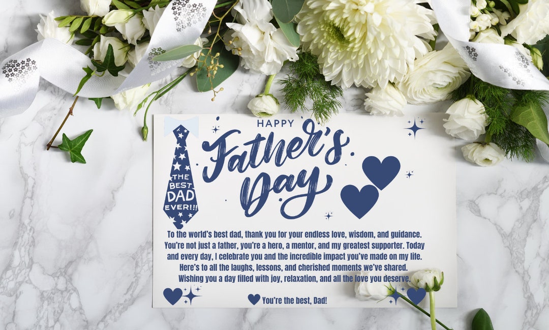 Father's Day Card, Printable Fathers Day Card Minimalist, Happy Father ...