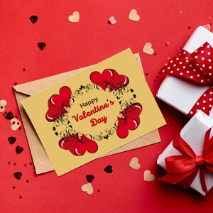 Heart Happy Valentines Day Card | Valentine&#39;s Card | Valentine | Greeting Card | Printable Valentine Card | Happy Valentine&#39;s Day Card