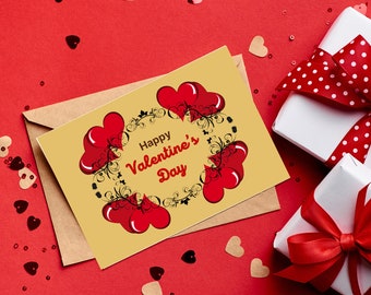 Heart Valentine's Day Card: Romantic Greeting (Printable PDF)