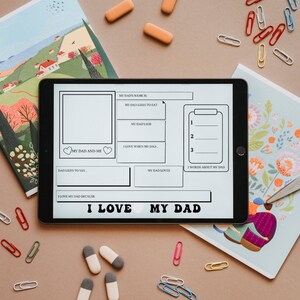 All About My Dad Printable, Fathers Day Gift From Kids Interview, Dad Questionnaire, Fill In The Blank Fathers Day Card, Instant Download