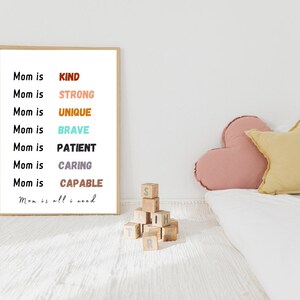 MOM affirmations, Mom wall art, Mother&#39;s Day Print, Mother&#39;s Day Gift, Mom Quote, Mother&#39;s Day Present