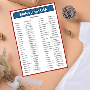 Flashcards Amerikaanse staten en hoofdsteden: geografie leren (afdrukbaar)