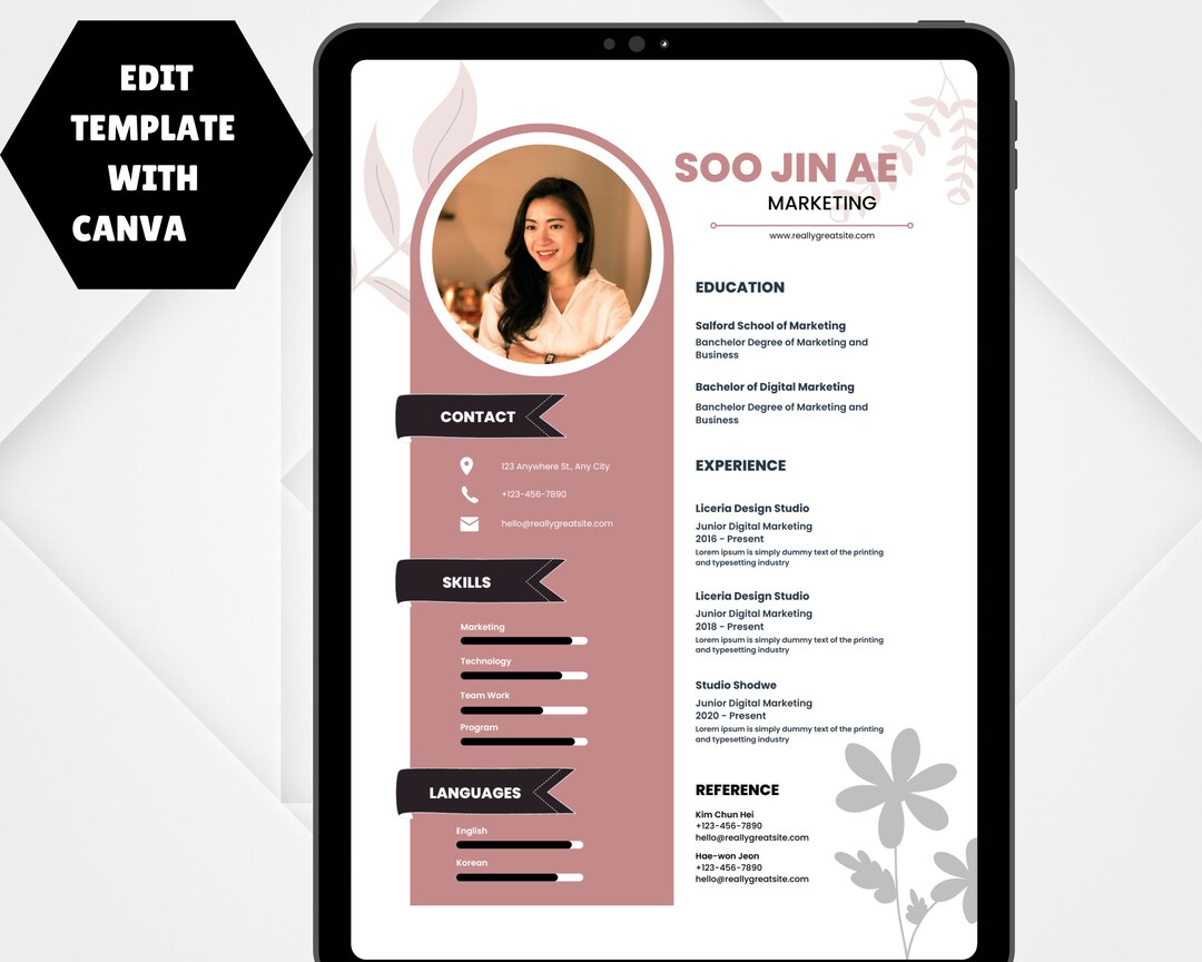 Modern Resume Template: Clean Executive CV Design (digital Download) - Etsy