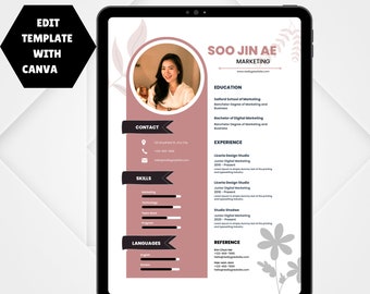 Modern Resume Template: Clean Executive CV Design (Digital Download)