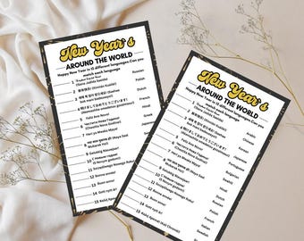 New Year's Trivia Game: 'Happy New Year' in 15 Languages (Printable)