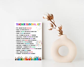 Printable Teacher Survival Kit: Appreciation Gift Tag (Digital Download)