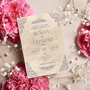 Invitation Wedding Card | Wedding invitation card | Wedding Invite | Instant download | Editable wedding invite | Printable wedding card