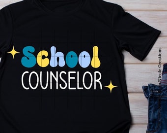 Schul Counselor SVG - Retro Design, T-Shirt Grafik (Digitale Datei)