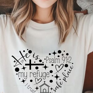 Psalm 91 Bible Verse SVG | Christian T-Shirt Design (Digital Download)