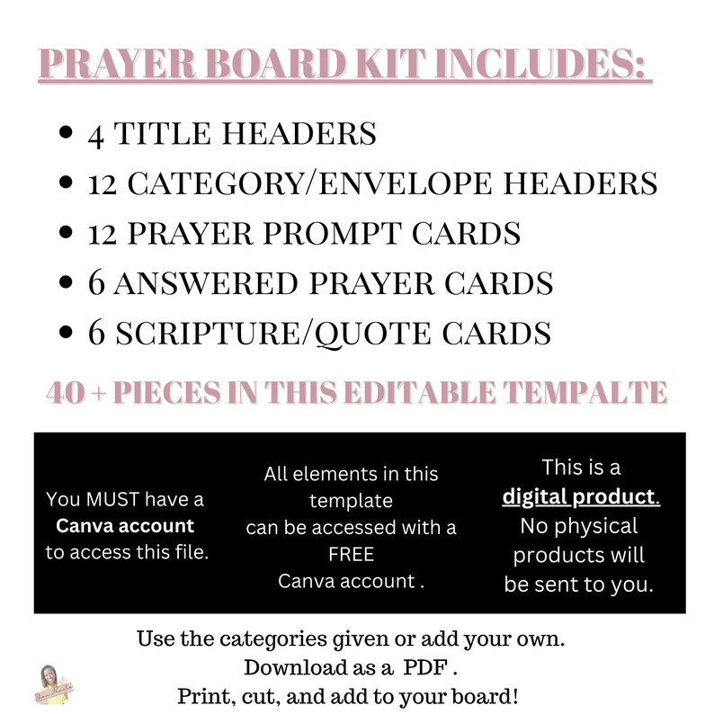 Prayer Board Kit | Cherry and Stripes Women’s Ministry Canva Template ...