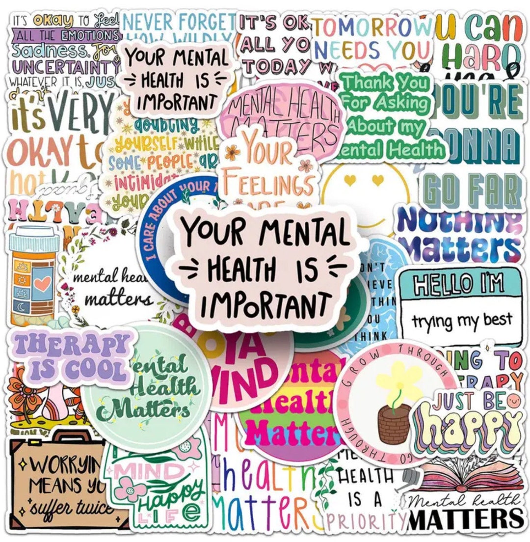Inspirational Stickers Mental Health Matters Sticker Bundles - Etsy