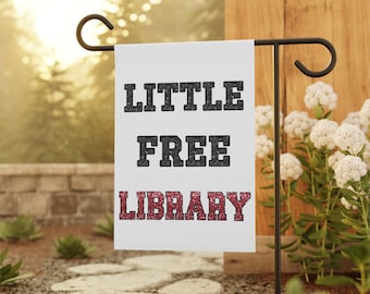 Little Free Library Garden Flag: Varsity Letters