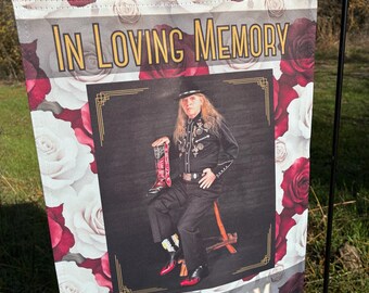 Custom Memorial Photo Rose Garden Flag - Personalized Grave Marker Cemetery Decoration Sympathy Gift Remembrance