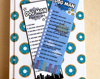 Dog Man Reading Log Bookmark – Digital Download