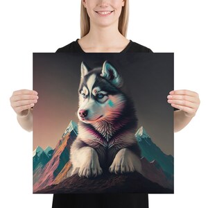 Série Dog: Décor mural Husky sibérien vibrant