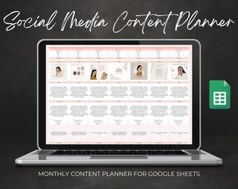 Social Media Content Planner Monthly Content Calendar for Google Sheets Social Media Managers for Digital Content Planning