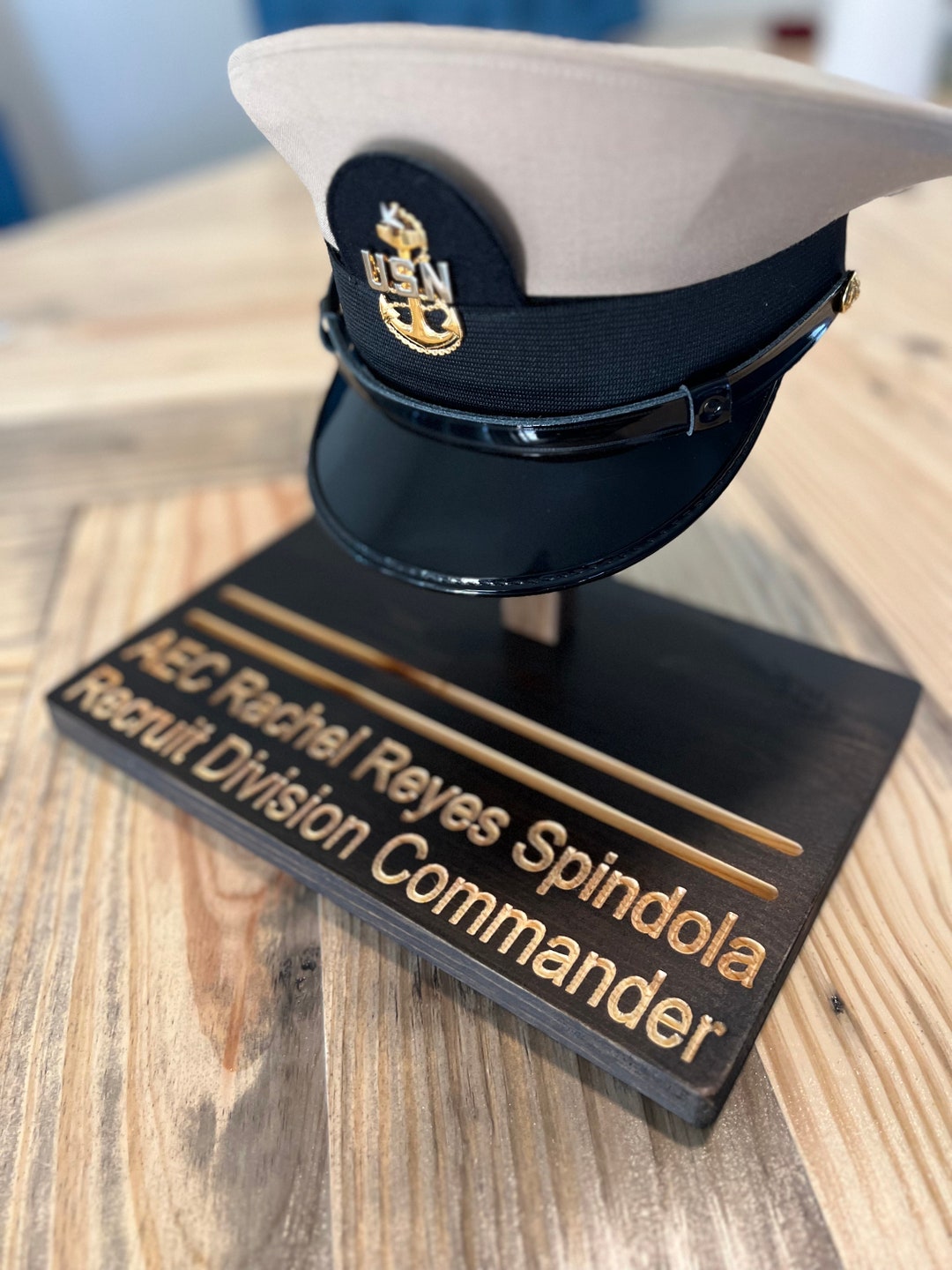 Navy Chief Combination Cover Desktop Challenge Coin Display display Only please Read the Entire