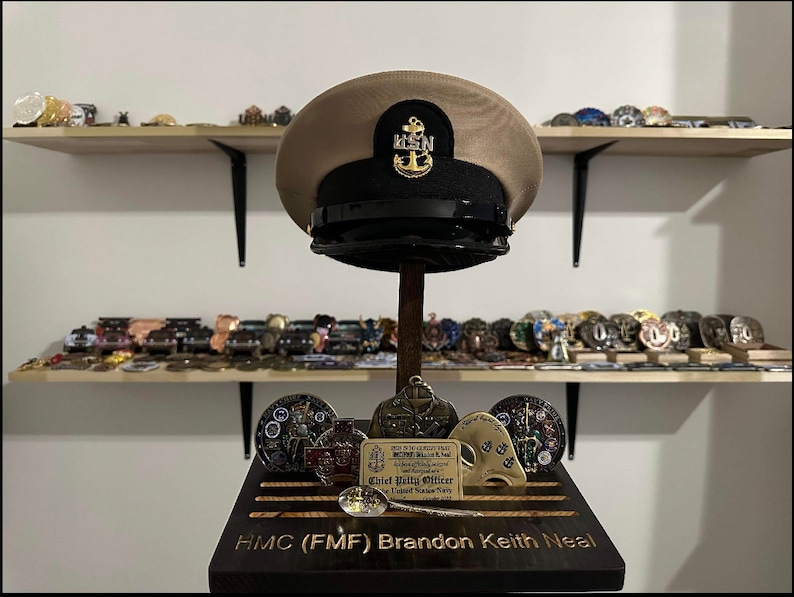 Navy Chief Combination Cover Desktop Challenge Coin Display Etsy