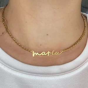 Custom Name Necklace with Curb Chain in Gold • Choker Necklace • Personalized Gift For Her • Perfect for Your Minimalist Look Gifts for Mom